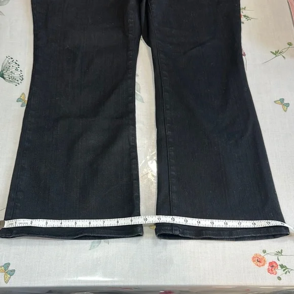 NWOT Madewell Plus Kick Out Crop Jeans Mid-rise Black Rinse flare Wash Size 14W - Picture 5 of 10